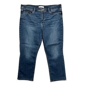 Levi Strauss Signature Gold Totally Shaping Straight Dark Wash Jeans Women 38 24